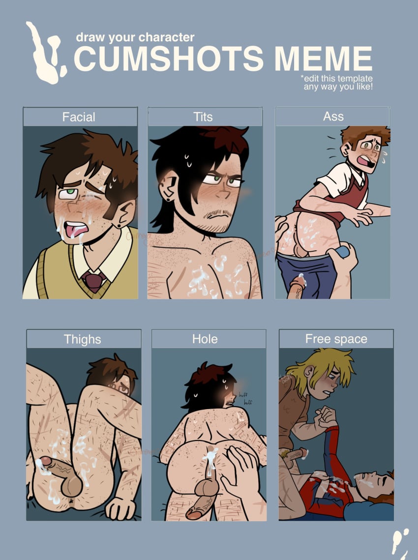 blush brother/brother caught_off_guard circumcised circumcision_scar cum cum_in_ass cum_in_mouth cum_on_ass cum_on_face cum_on_upper_body cumshot cumshots_meme dean_venture gay hand_holding hank_venture incest male male_only only_male pouting retracted_foreskin somnophilia sweating twincest uncircumcised venture_brothers yaoi