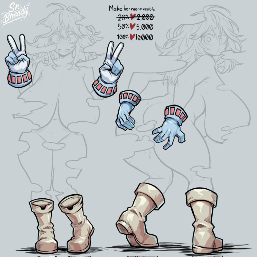 boots breasts female gloves my_hero_academia naked_boots naked_footwear naked_gloves nude spread_ass srbready tooru_hagakure