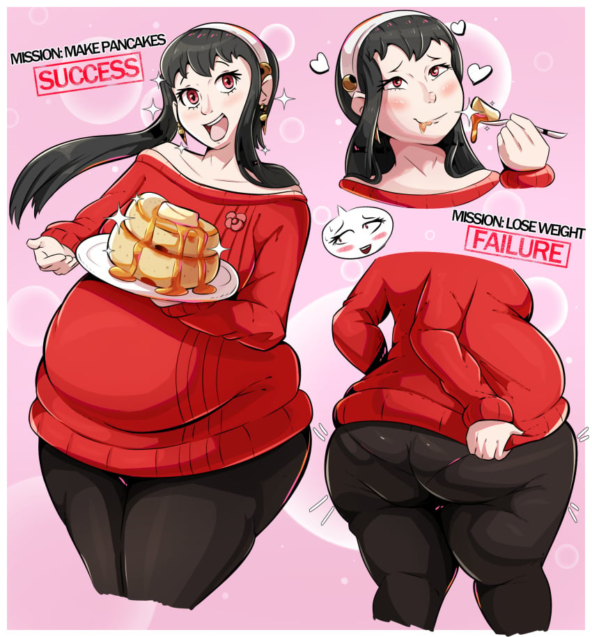 1girls ass big_ass black_hair colored fat female pancake red_eyes thick_thighs thighs veryfilthything yor_briar