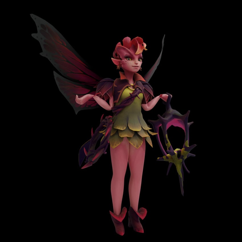 dark_willow dota_2 fairy fairy_wings female pink_skin shrug solo_female thick_thighs thighs