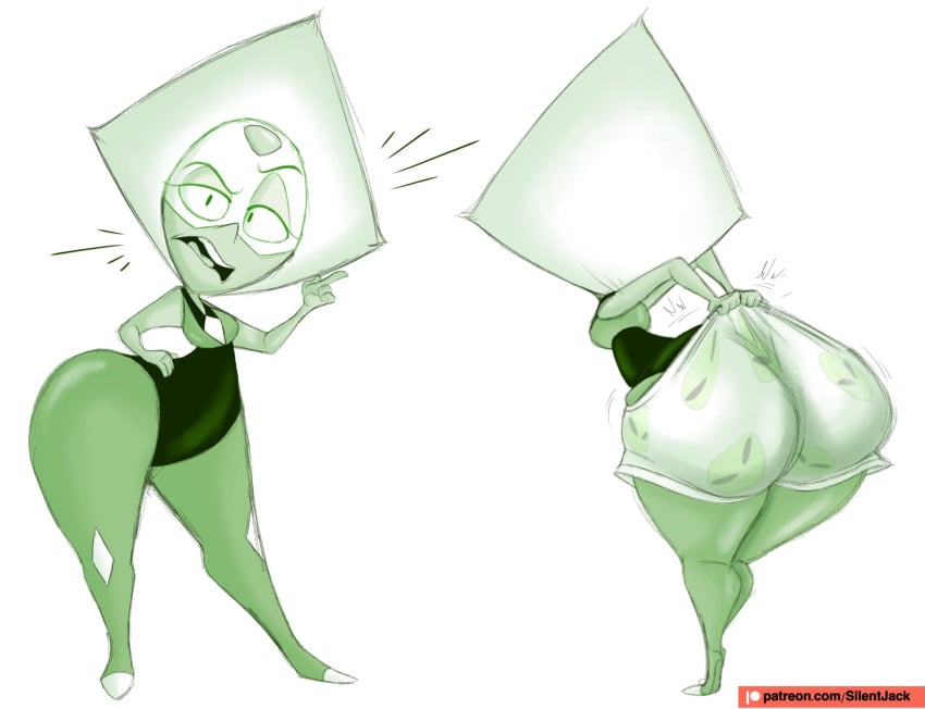 big_ass big_butt green_body green_eyes green_hair peridot_(steven_universe) silentjack8 steven_universe