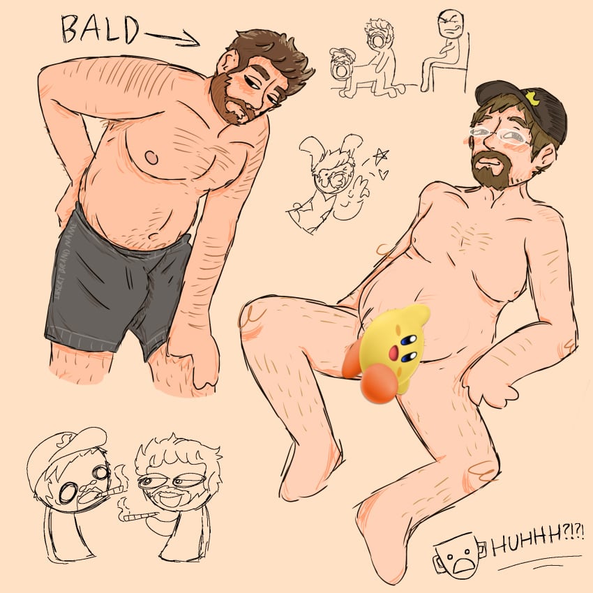 2boys body_hair boxers censored chubby_male clothing content_creator doodles dougdoug failboat human male nipples silly smoking spread_legs streamer text twitch_streamer yaoi youtuber youtubers