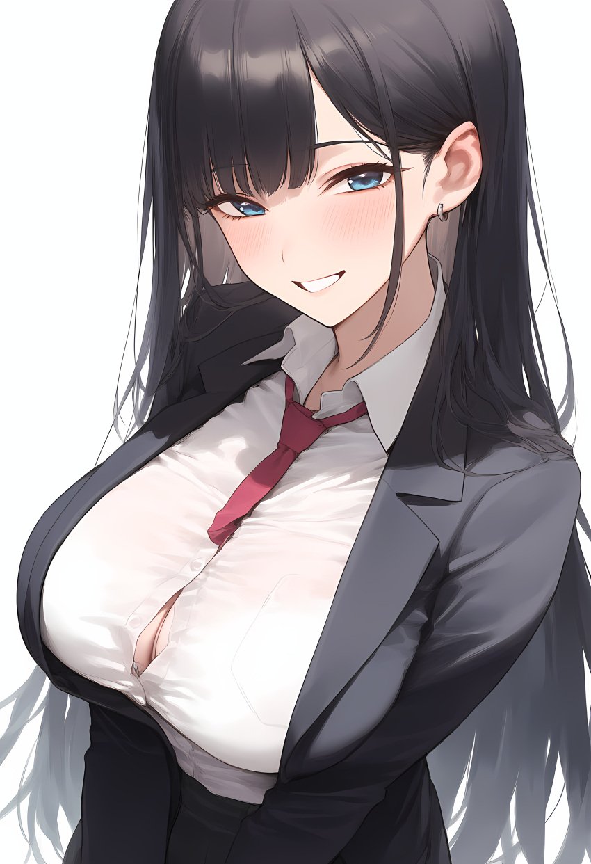 1girls ai_art ai_generated big_breasts blush breasts looking_at_viewer self_upload smile