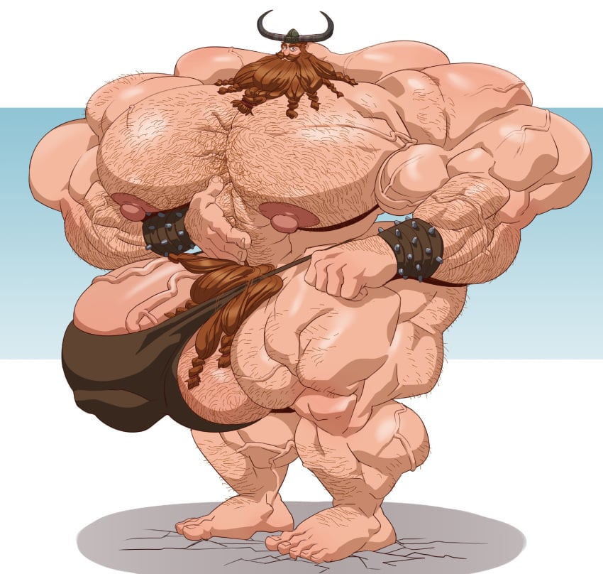 beard body_hair bodybuilder bulge facial_hair flaccid furry how_to_train_your_dragon hyper hyper_balls hyper_cock hyper_genitalia hyper_penis hyper_testicles male male_only muscles muscular muscular_arms muscular_male muscular_thighs remert solo solo_male stoick_the_vast