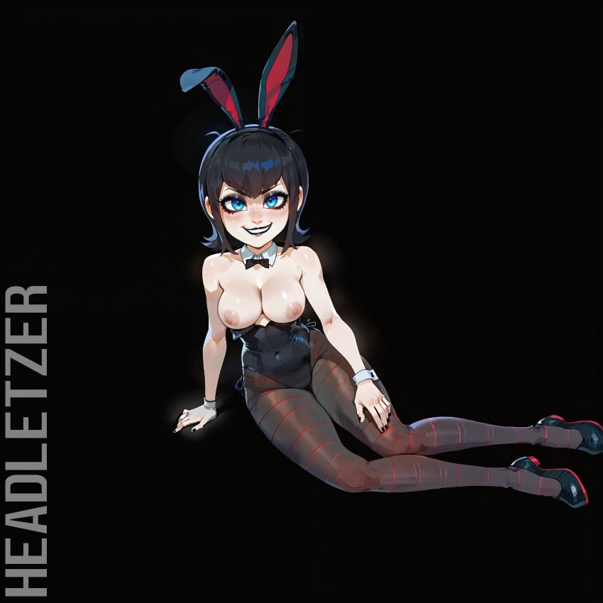 ai_generated big_ass big_breasts bunnysuit headletzer hotel_transylvania looking_at_viewer mavis_dracula simple_background tagme vampire wide_hips