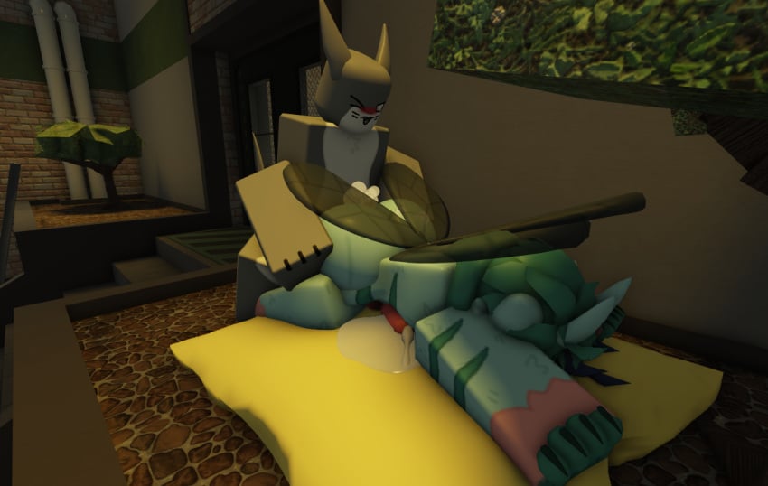 anal_sex anthro cock consensual cum cum_in_ass cum_inside cum_while_penetrated cumshot figs_(kaiju_paradise) furry kaiju_paradise looking_pleasured male male/male ravenuwu roblox self_upload sex shork_(kaiju_paradise)