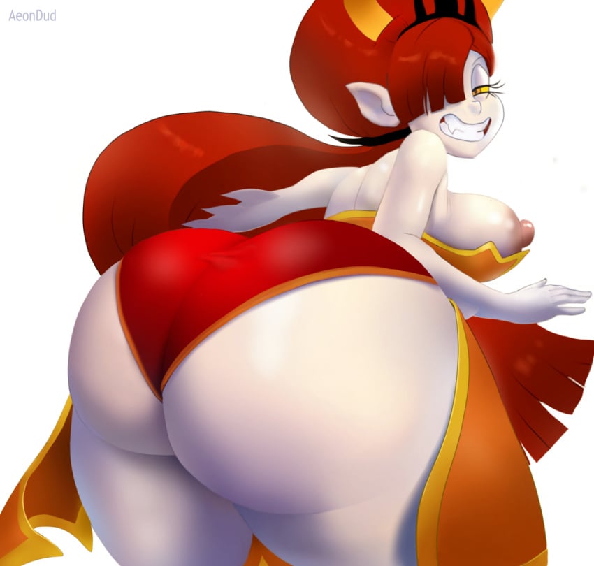 1girls aeondud ass ass_bigger_than_head ass_focus backboob big_breasts big_butt cleavage clothed disney disney_channel disney_xd dress dress_lift dumptruck_ass exposed_ass female female_focus female_only hekapoo huge_ass humanoid hyper_ass hyper_bimbo large_ass light-skinned_female light_skin long_hair looking_back nipple no_bra no_underwear panties red_hair revealing_clothes smug star_vs_the_forces_of_evil teasing thick_thighs useless_clothing