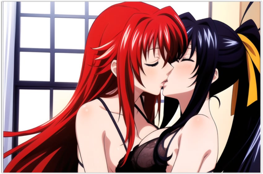 2females 2girls 2women ai_generated akeno_himejima girl_on_girl high_school_dxd lesbian_couple lesbian_kiss lesbian_sex love lovers lovers_(game) rias_gremory sapphic yuri yuri yuri