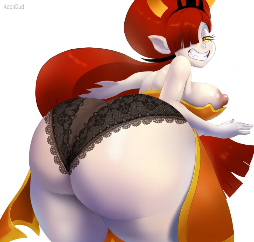 1girls aeondud ass ass_bigger_than_head ass_focus backboob big_breasts big_butt black_panties cleavage clothed disney disney_channel disney_xd dress dress_lift dumptruck_ass exposed_ass female female_focus female_only hekapoo huge_ass humanoid hyper_ass hyper_bimbo lace-trimmed_panties lace_panties lace_trim large_ass light-skinned_female light_skin lingerie lingerie_panties long_hair looking_back nipple no_bra no_underwear panties red_hair revealing_clothes smug star_vs_the_forces_of_evil teasing thick_thighs useless_clothing