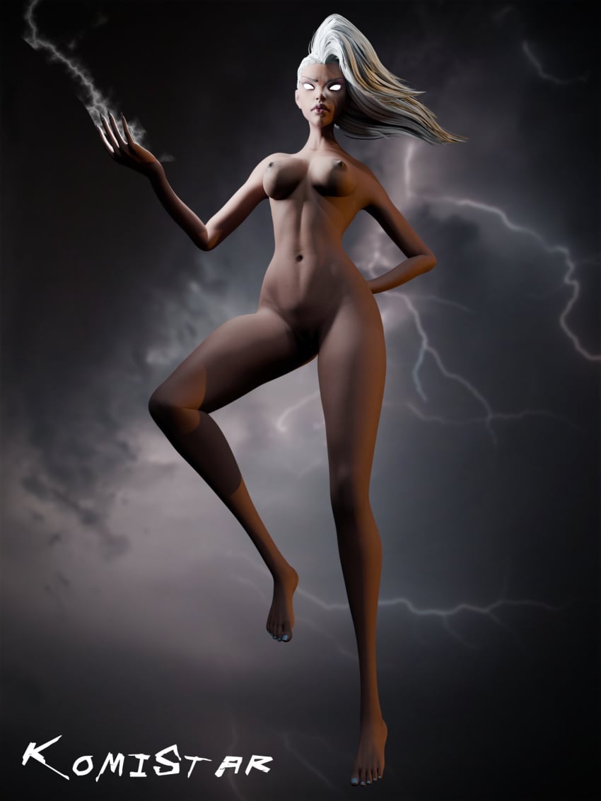 3d african african_female breasts dark-female dark_skin feet komistarnsfw lightning marvel marvel_rivals storm_(marvel_rivals) storm_(x-men) x-men