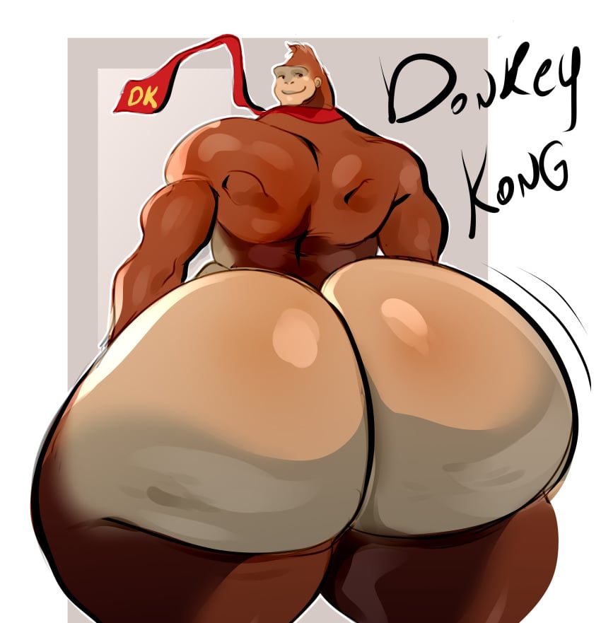 1boy big_ass big_ass_(male) big_butt donkey_kong donkey_kong_(series) huge_ass huge_butt male male_only nintendo rareware solo solo_male