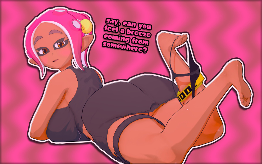 3d 9191k agent_8_(splatoon) barefoot dark-skinned_female dark_skin english_text female female_focus female_only nintendo octoling octoling_girl solo solo_female splatoon tagme