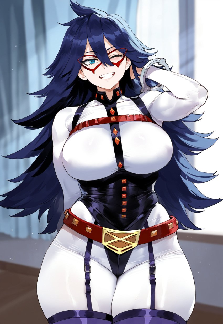 1girls ai_generated black_hair boku_no_hero_academia creamy_ai curvaceous curvy curvy_female curvy_figure large_breasts light-skinned_female light_skin long_hair midnight_(my_hero_academia) my_hero_academia nemuri_kayama tagme thiccwithaq_(ai_style)