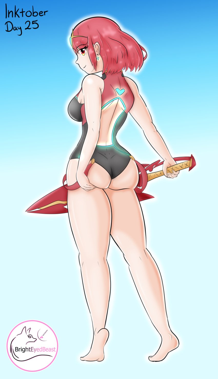 ass_grab brighteyedbeast looking_back pyra_(xenoblade) seductive