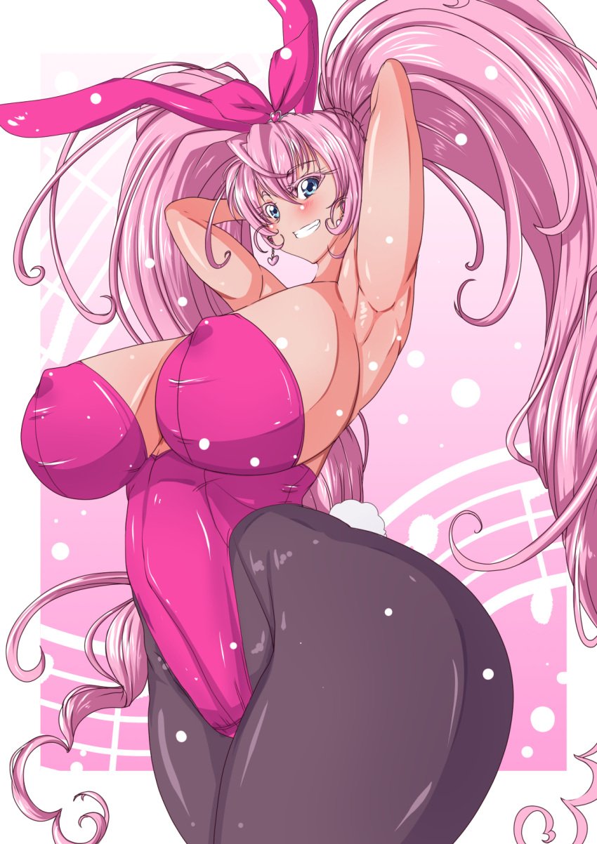 armpits arms_behind_head arms_up big_ass big_breasts bunny_ears bunnysuit cure_melody houjou_hibiki huge_ass huge_breasts kinokoutarou precure pretty_cure suite_precure