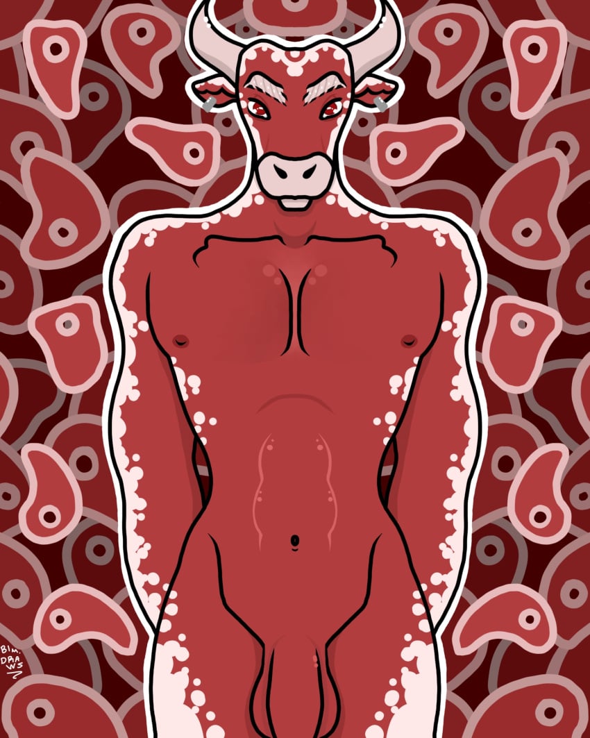 front_view gay male minotaur minotaur_boy yaoi