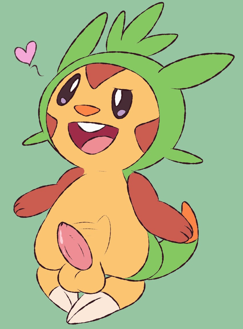 chespin feral generation_6_pokemon genitals heart_symbol hi_res male mincheeto nintendo penis pokemon pokemon_(species) presenting solo tapering_penis wiggle