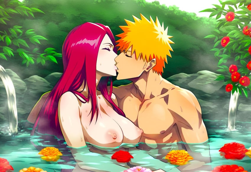 adult_and_teenager age_difference crossover crossover_kiss dreson female flower handsome high_school high_school_student ichigo_kiss_kushina ichigo_kurosaki kissing large_breasts mother muscular_male nipples older_woman_and_younger_boy onsen orange_hair partially_submerged passionate_kiss red_hair romantic romantic_ambiance rose sex sexy spiky_hair straight uzumaki_kushina voluptuous voluptuous_female water waterfall young_male