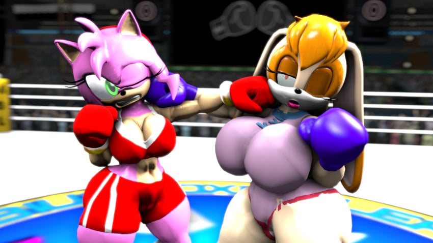 2girls 3d 3d_(artwork) age_difference amy_rose arena big_breasts big_thighs boots boxing boxing_gloves boxing_ring breasts bunny bunny_ears bunny_girl curvaceous curvy curvy_body curvy_figure duo duo_female duo_focus female female_only fight fighting fighting_ring gloves hedgehog hedgehog_girl huge_boobs huge_breasts humanoid kabalmystic leotard milf mommy mother pink_fur pink_hair punch punching punching_face rabbit rabbit_ears rabbit_girl rabbit_tail red_boxing_gloves red_gloves ryona sega shoes short_hair short_hair_female shorts sonic_(series) sonic_the_hedgehog_(series) sports_bra sunboye sunboye_(artist) thick_thighs thighhighs thighs vanilla_the_rabbit violet_boxing_gloves violet_gloves wide_hips