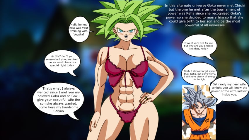 big_ass big_breasts fusion_character green_hair kefla son_goku ultra_instinct