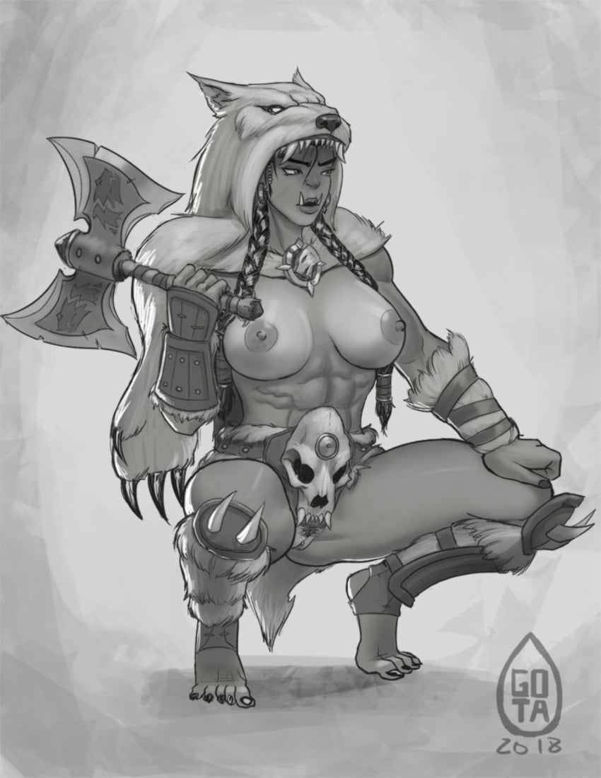 1girls 2d 2d_(artwork) 2d_artwork abs animal_hood armor axe belt blizzard_entertainment braid braided_hair breasts digital_art digital_drawing digital_drawing_(artwork) digital_painting_(artwork) feet female female female_only frostwolf full_body fur_trim gotalex muscular muscular_female nipples nude nude_female orc orc_(warcraft) orc_female orc_shaman pussy shaman shaman_(warcraft) shamaness skull squatting topless topless_female tribal tribal_female warcraft wolf_hat wolf_headdress wolf_headgear wolf_headpiece wolf_headwear wolf_hood world_of_warcraft wow