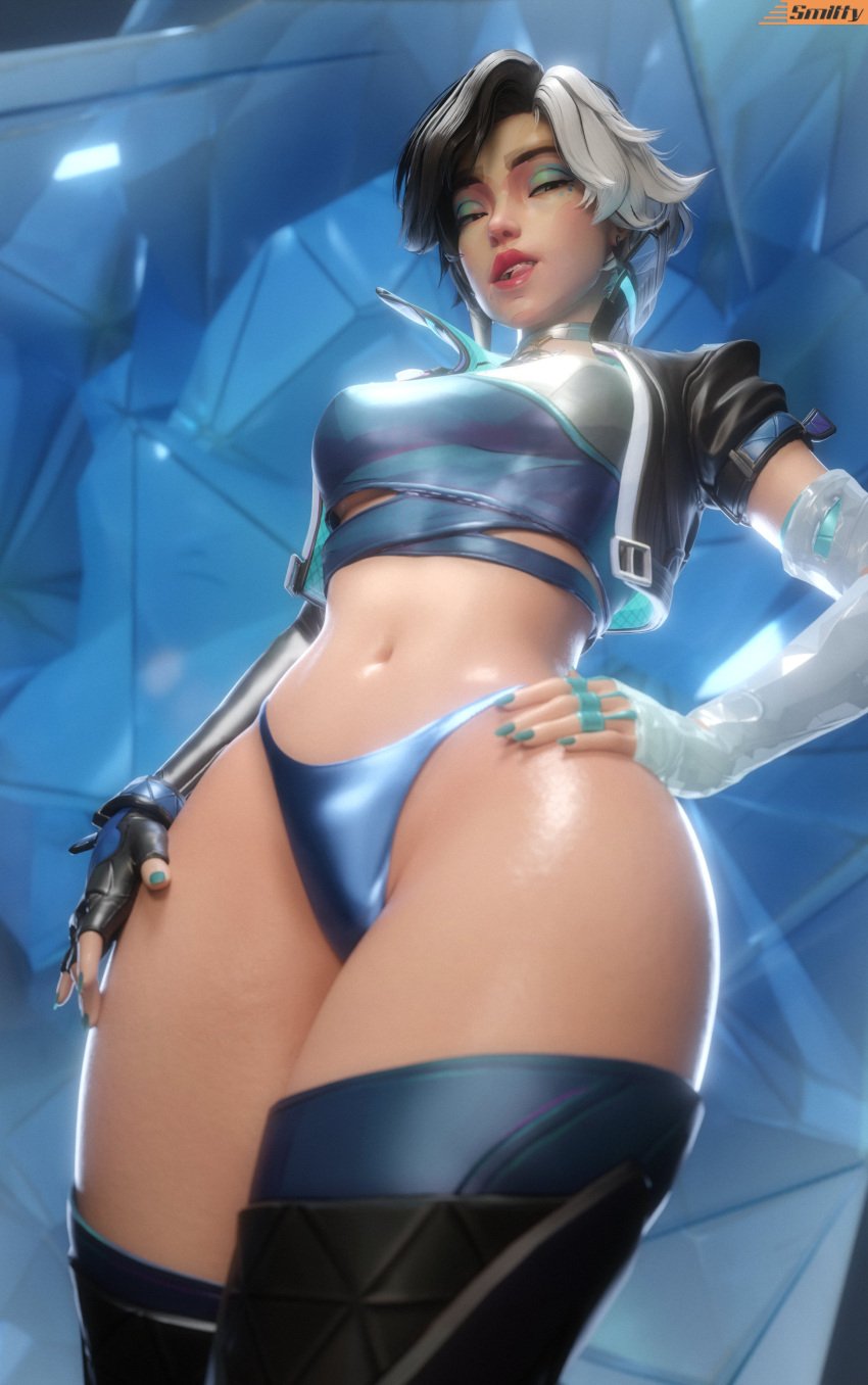 1girls 3d female female_only idol korean korean_female kpop_girl light_skin light_skinned_female luna_snow luna_snow_(marvel_rivals) marvel marvel_comics marvel_rivals multicolored_hair revealing_clothes smitty34 superheroine thick thick_thighs thighs