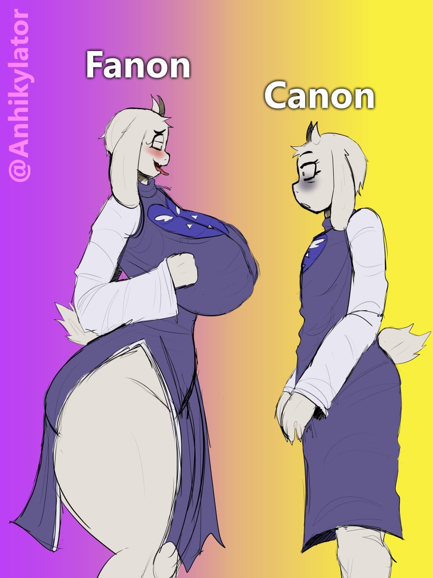 ahegao anhikylator big_ass big_breasts canon_vs_fanon meme scared_expression tagme toriel undertale