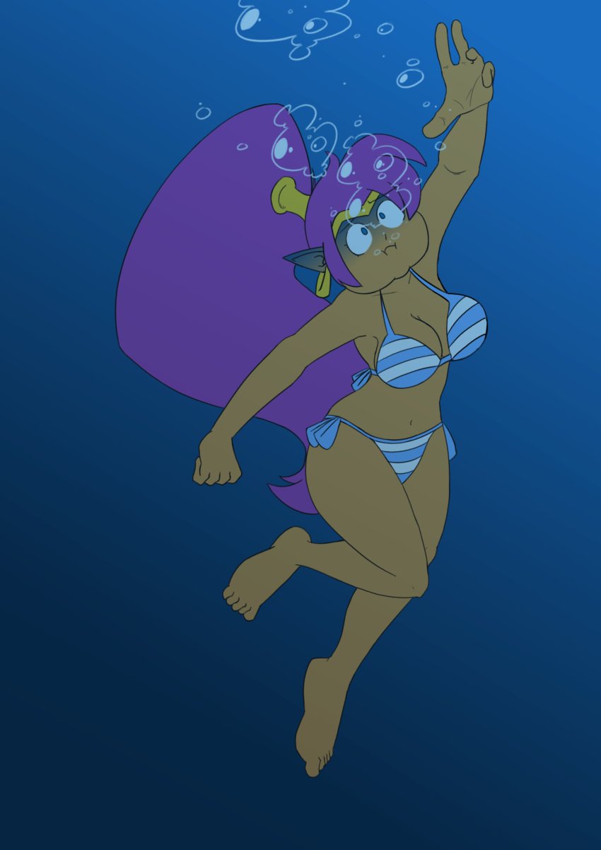 1girls aquaglubs drowning female shantae shantae_(character) solo underwater water_torture wayforward