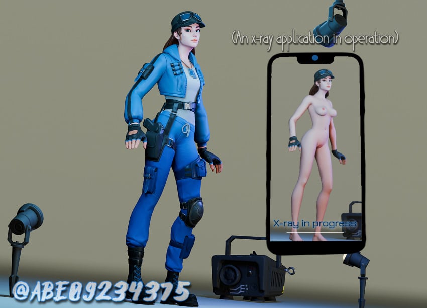 3d 3d_(artwork) 3d_render ass athletic athletic_female background blender blender_(artwork) blue_clothing blue_eyes blue_eyes_female breasts breasts_out brown_hair camera camera_view cellphone clothing cloud_striker_(fortnite) female female/female female_focus female_only fortnite fortnite:_battle_royale hacking hat makeup nude nude_edit nude_female phone phone_screen photographer photography render vagina vagina_focus view viewer_pov white_background white_skin x_ray_view