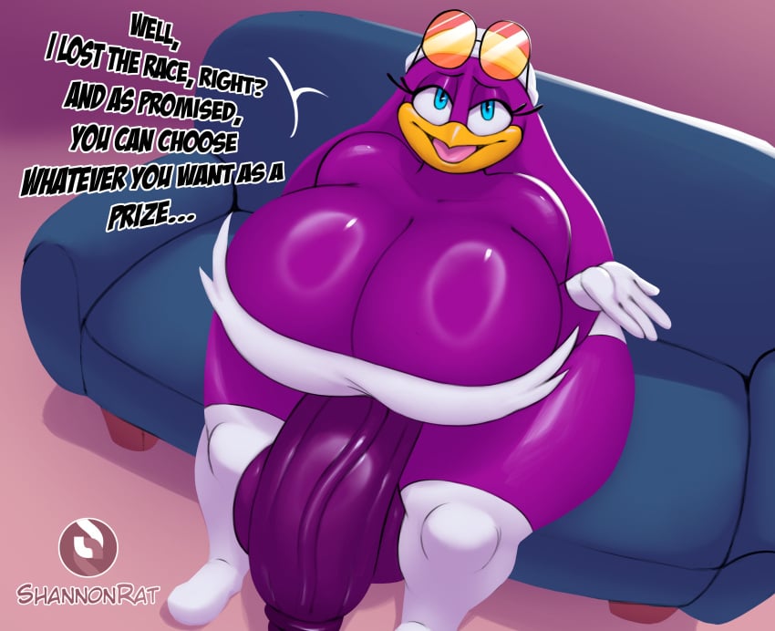 2024 2d 2d_(artwork) 2d_artwork anthro avian balls ballsack beak big_balls big_breasts big_penis big_thighs bird breasts couch dialog dialogue digital_art digital_drawing_(artwork) digital_media_(artwork) female furry furry_only futanari glasses glasses_on_head gynomorph huge_balls huge_breasts huge_cock intersex leggings looking_at_viewer mobian_(species) penis purple_body purple_hair purple_penis purple_skin shannon_rat sitting sitting_on_couch sonic_(series) sonic_riders sonic_the_hedgehog_(series) swallow_(bird) thick thick_penis thick_thighs wave_the_swallow