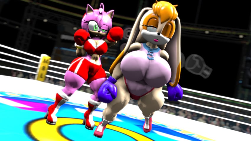 2girls 3d 3d_(artwork) age_difference amy_rose arena big_breasts big_thighs boots boxing boxing_gloves boxing_ring breasts bunny bunny_ears bunny_girl curvaceous curvy curvy_body curvy_figure duo duo_female duo_focus female female_only fight fighting fighting_ring gloves hedgehog hedgehog_girl huge_boobs huge_breasts humanoid kabalmystic leotard milf mommy mother pink_fur pink_hair punch punching punching_face rabbit rabbit_ears rabbit_girl rabbit_tail red_boxing_gloves red_gloves ryona sega shoes short_hair short_hair_female shorts sonic_(series) sonic_the_hedgehog_(series) sports_bra sunboye sunboye_(artist) thick_thighs thighhighs thighs vanilla_the_rabbit violet_boxing_gloves violet_gloves wide_hips