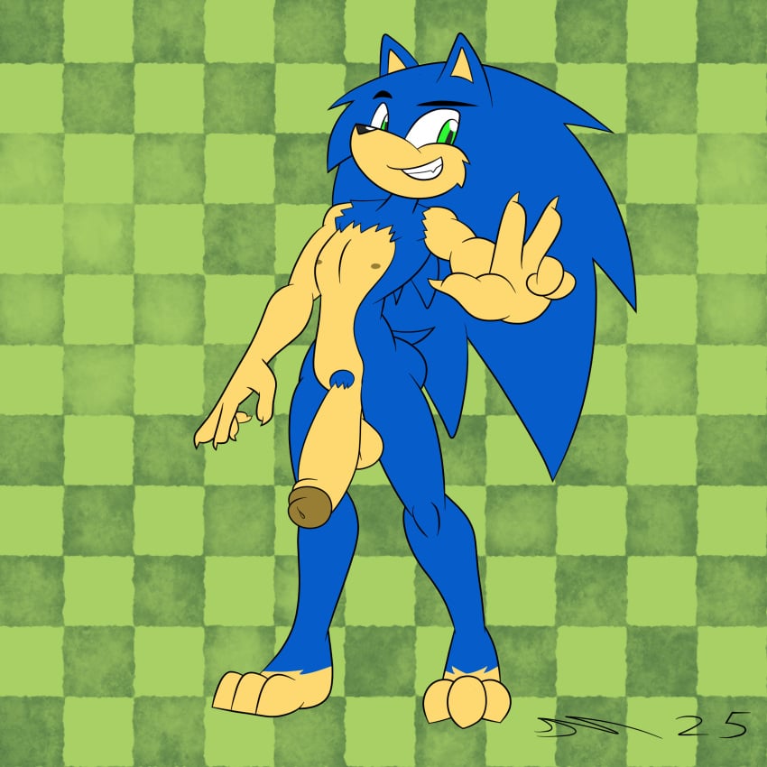 absurd_res anthro blue_body dirtymac eulipotyphlan green_eyes hedgehog hi_res mac-daddy male male_anthro male_only mammal nude sega solo sonic_(series) sonic_the_hedgehog sonic_the_hedgehog_(series)