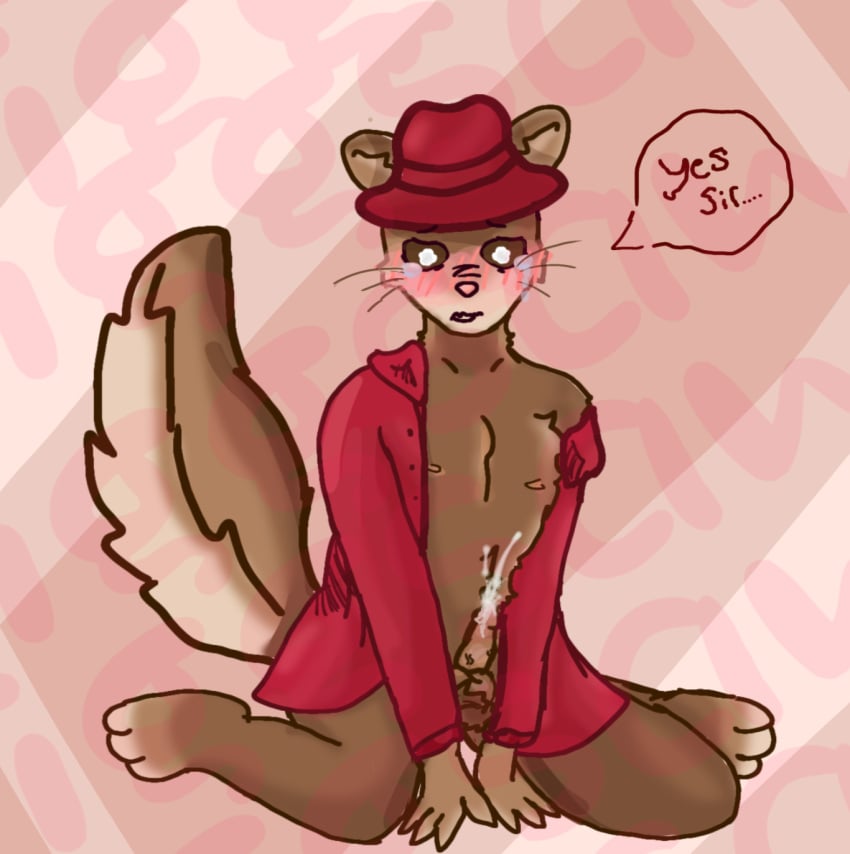 clothed coconut_white cum cum_on_body cum_on_penis cute flying_squirrel furry furry_male furry_only gay obedience obedient oc original original_character precum submissive_male