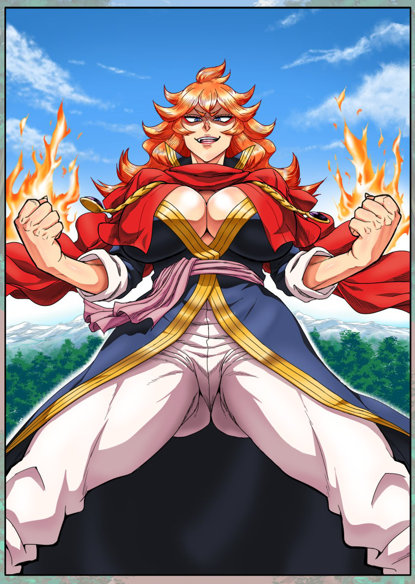 1girls big_breasts black_clover breasts busty curvy female_only huge_breasts large_breasts mereoleona_vermillion muscle muscular muscular_female numahana smile smug thick_thighs voluptuous wide_hips