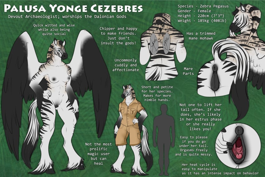 2017 anthro anus areola black_feathers black_fur blue_eyes breasts brown_fur clothed clothing english_text equine feathers female foxifly fur hybrid mammal model_sheet multicolored_feathers multicolored_fur nipples nude pegasus pussy runa216 striped_fur stripes text two_tone_feathers two_tone_fur white_feathers white_fur wings zebra