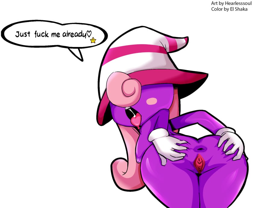 1girls ass ass_focus big_ass big_butt bimbo breasts bubble_ass bubble_butt butt_focus dat_ass el_shaka female hat hearlesssoul huge_ass mario_(series) nintendo open_mouth paper_mario pink_hair presenting presenting_hindquarters purple_skin pussy shadow_siren spread_anus spread_pussy text thick_ass tongue_out vivian_(paper_mario) white_background