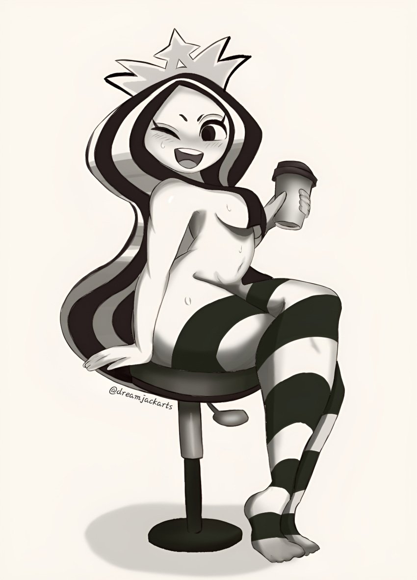 artist_name artist_request chair coffee dream_jack fanart ilustraci&oacute;n pose remake siren starbucks starbucks_meme starbucks_siren starbucks_siren_(gashi-gashi_redesign)