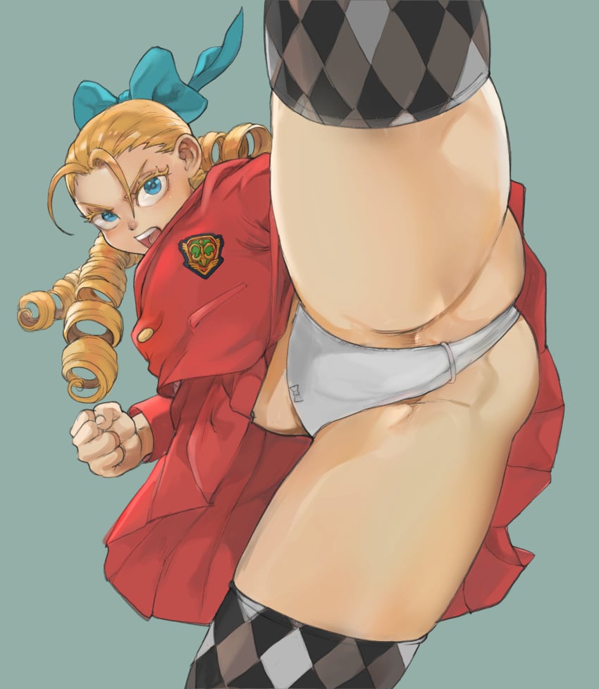 1girls capcom female hajime_(kuninotokotatinokami) karin_kanzuki pantyshot street_fighter