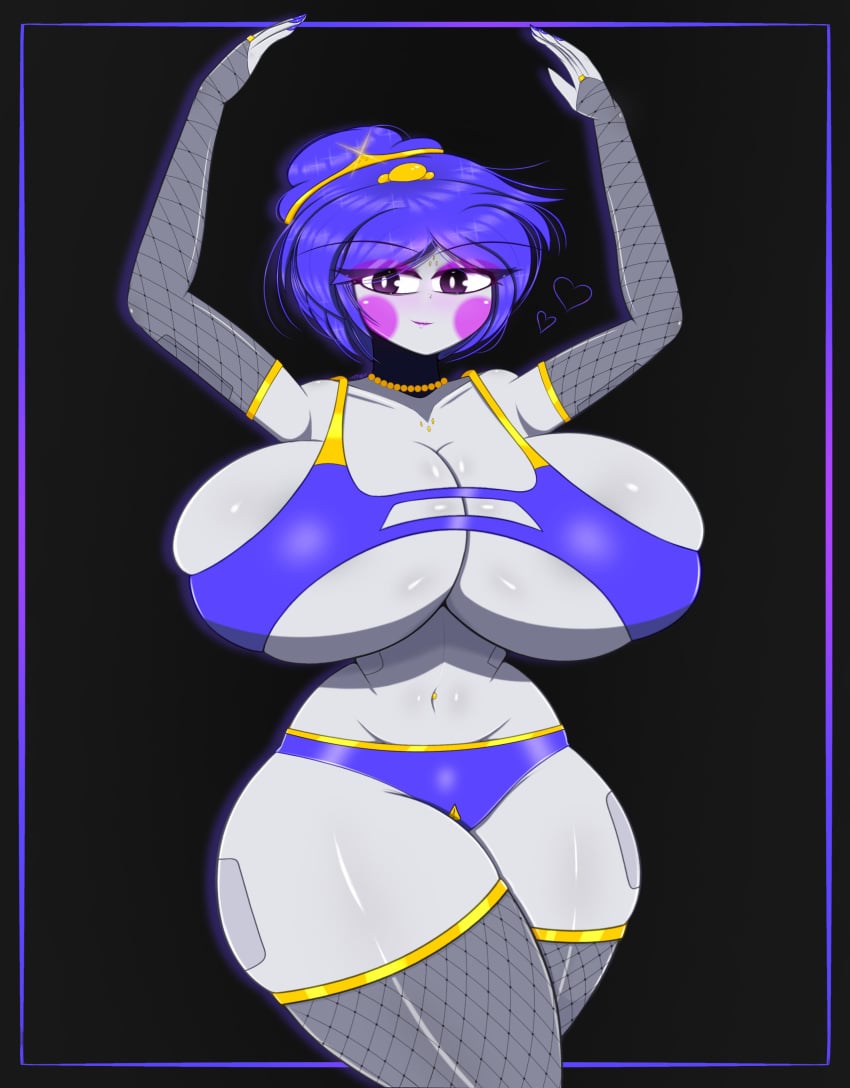 1girls 4k armpits arms_up armwear ballerina ballerina_position ballora ballora_(fnafsl) belly_piercing blue_hair blue_nails blush breasts breasts_bigger_than_head breasts_out fishnet_armwear fishnet_legwear fishnets five_nights_at_freddy&#039;s five_nights_at_freddy&#039;s:_sister_location five_nights_in_anime gothtrishy hi_res high_resolution highres huge_breasts legwear light-skinned_female light_skin lipstick looking_at_viewer nail_polish necklace pale-skinned_female pale_skin panties piercing pink_eyes purple_eyes remake robot robot_girl robot_humanoid rosy_cheeks scottgames seductive seductive_look seductive_smile shiny shiny_breasts shiny_clothes shiny_hair shiny_skin short_hair skindentation small_waist thigh_highs thighhighs thighs thighs_bigger_than_head tiara tight_clothing tight_fit