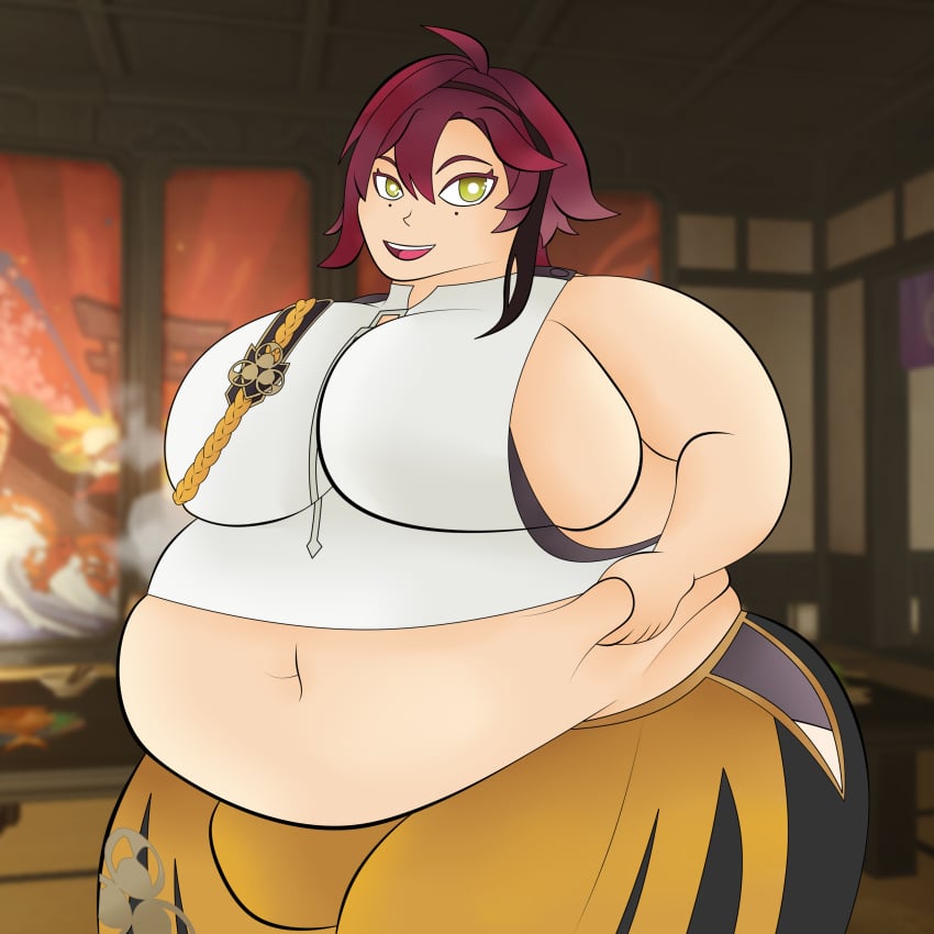 belly belly_button chubby chubby_male fat fat_boy fat_male fat_man genshin_impact hoyoverse mihoyo mihoyo_technology_(shanghai)_co._ltd. shikanoin_heizou