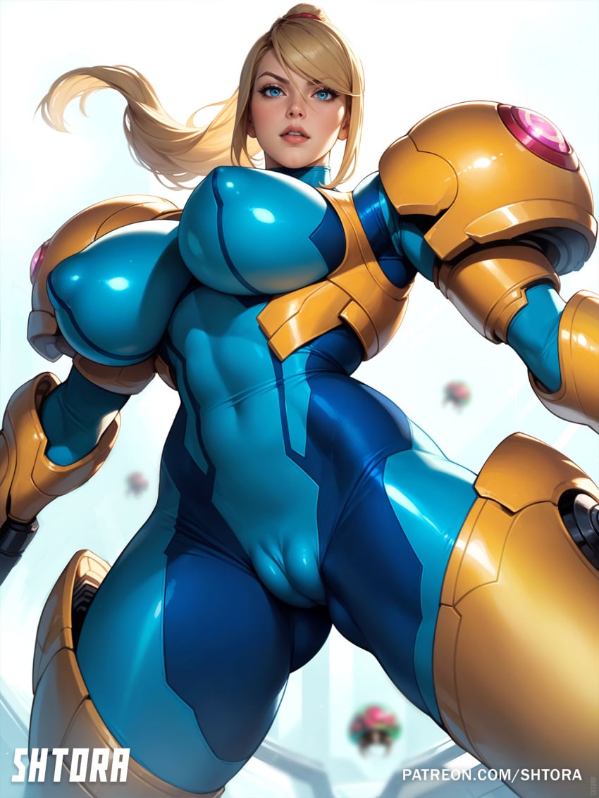 ai_generated armor armored_samus big_breasts breasts large_breasts metroid metroid_(creature) power_armor power_suit samus_aran shtora thick_thighs varia_suit zero_suit zero_suit_samus