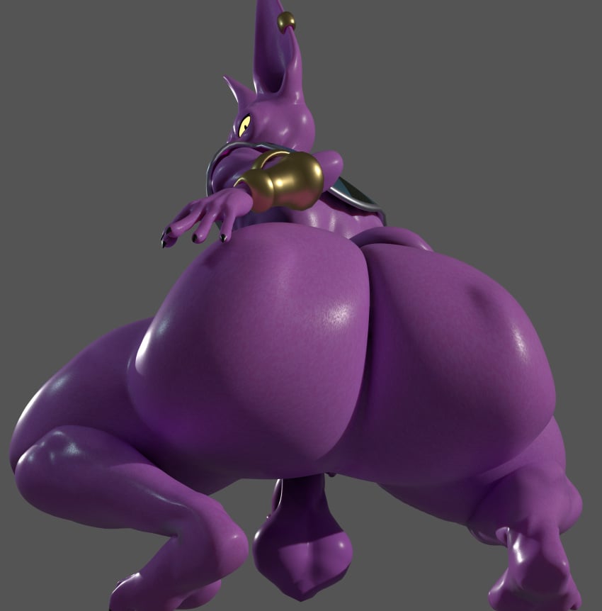 2024 3d absurd_res anthro anus ass backsack beerus big_ass big_ass_(male) big_butt blender_(software) bottom_heavy_male dragon_ball dragon_ball_super hand_on_butt huge_ass huge_butt male male_only sagging_balls sillyguy simple_background solo solo_male squatting wide_hips