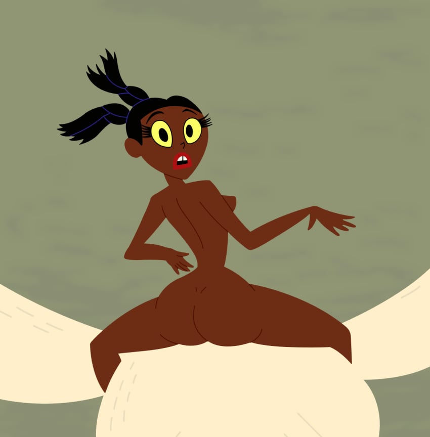 1girls adult_swim big_butt bird brown_skin butt cartoon_network dark-skinned_female dark_skin extra_thicc_rave_girl female female_focus huge_ass lipstick rave_girl_(samurai_jack) red_lipstick samurai_jack thick_thighs thighs wide_hips yellow_sclera