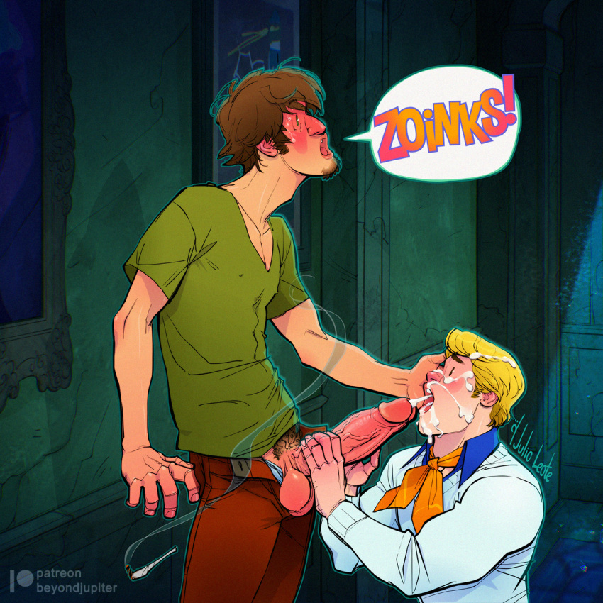 balls bara big_balls big_penis blowjob cum erection fred_jones gay gay_blowjob genital_fluids handjob hanna-barbera julio_leote male male/male male_only manly masturbation muscular_male oral oral_sex orgasm penis scooby-doo shaggy_rogers