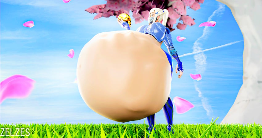 3d asian_female big_ass big_belly big_breasts bulging_belly fortnite fortnite:_battle_royale implied_vore masked_female mizuki_(fortnite) vore vore_belly zelzes