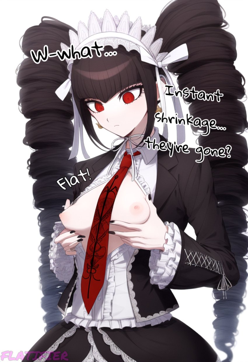 ai_generated breast_deflation breast_reduction breast_shrinkage breast_shrinking celestia_ludenberg danganronpa flat_chest flatifier gigantic_breasts huge_breasts massive_breasts small_breasts tagme