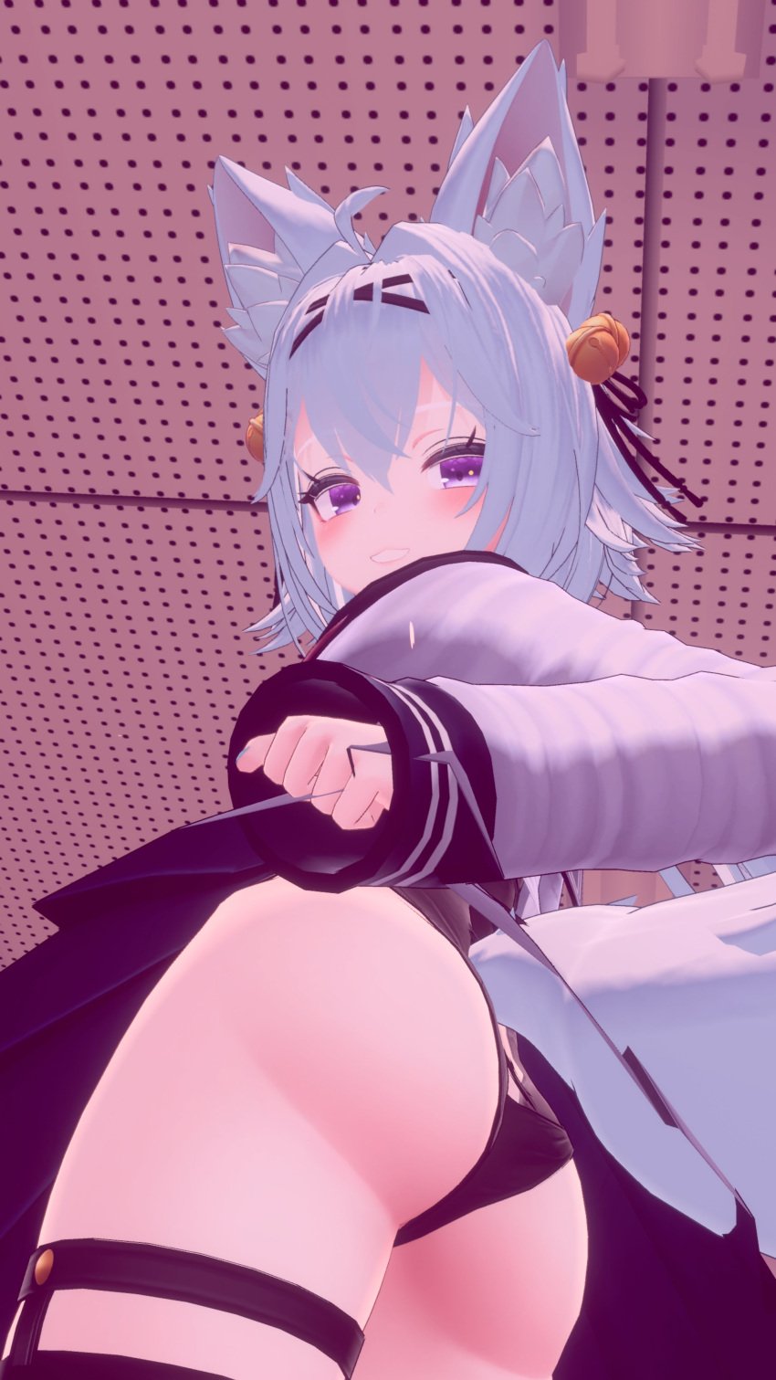 3d ass butt filian filian_(vtuber) filiannevr lifting_skirt panties pantyshot skirt skirt_lift tagme upskirt virtual_youtuber vrchat vtuber white_hair