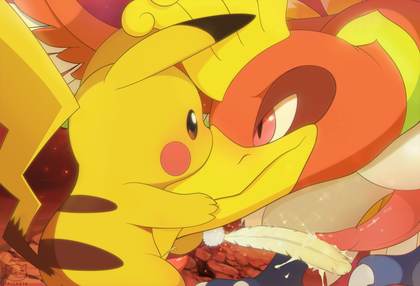 2017 2boys avian beak bird brown_eyes cum duo erection eye_contact feathers feral fur furry gay half-closed_eyes hi_res ho-oh hug interspecies legendary_pokemon male male_only nintendo orange_feathers penis pikachu pink_eyes pokémon_(species) pokemon pokemon_(species) pokemon_gsc precum rodent rosy_cheeks size_difference spread_wings talons tapering_penis tricksta video_games wings yellow_fur