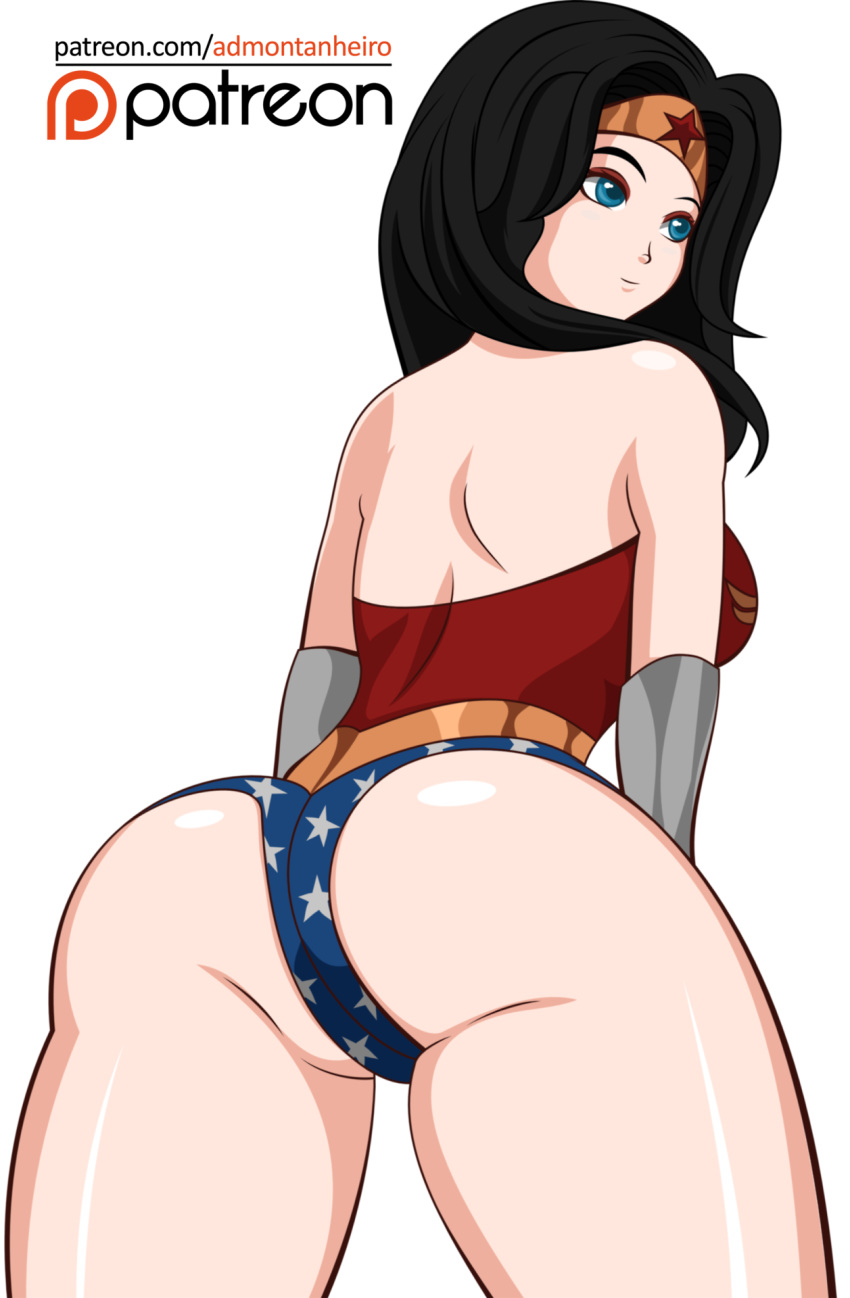 1girls admontanheiro amazon amazonian artist_name ass back_view bare_shoulders black_hair blue_eyes bracelet breasts covered_breasts dc dc_comics diana_prince female female_only hips jewelry justice_league justice_league_action large_breasts legs long_hair patreon sideboob simple_background solo thighs tiara web_address wonder_woman wonder_woman_(justice_league_action) wonder_woman_(series)