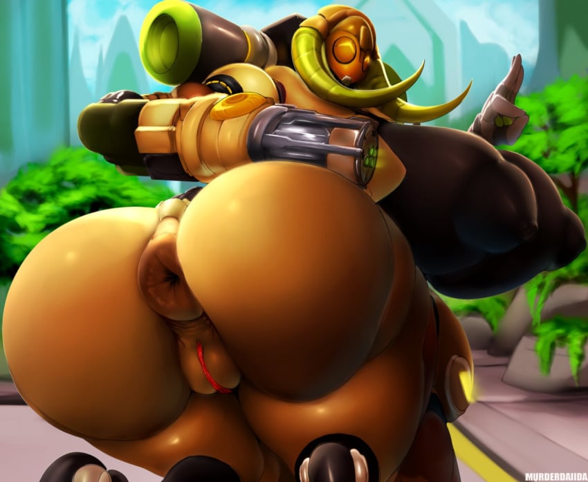 2017 2d anus areola ass big_anus big_ass big_breasts big_butt blizzard_entertainment breasts centaur female hi_res huge_ass huge_breasts huge_butt humanoid hyper hyper_breasts large_breasts living_machine machine nipples numbani_(map) omnic orisa overwatch plump_labia presenting presenting_hindquarters puffy_anus puffy_nipples pussy rear_view robot solo taur vhsdaii video_games